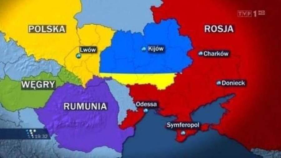 Экс-депутат рады Кива показал карту раздела Украины другими странами